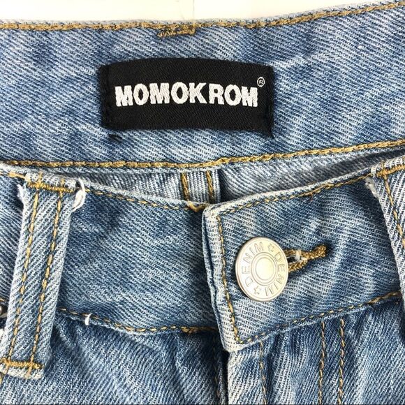 MOMOKROM High Waisted Distressed Ankle Jeans 25" - Picture 6 of 9